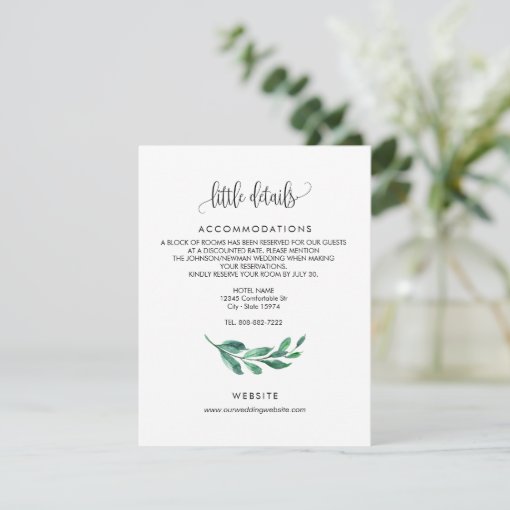 Wedding Invitation - enclosure card, details card | Zazzle