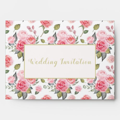Wedding invitation envelope Watercolor flowers