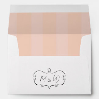 Wedding invitation envelope with inside stripes