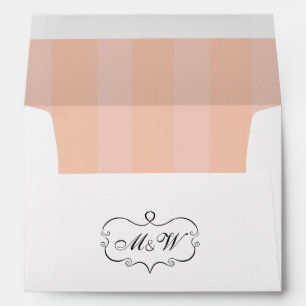 Wedding invitation envelope with inside stripes