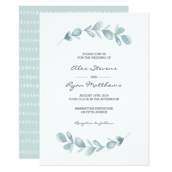 256112385759820565 Wedding Invitation | Eucalyptus garden watercolor