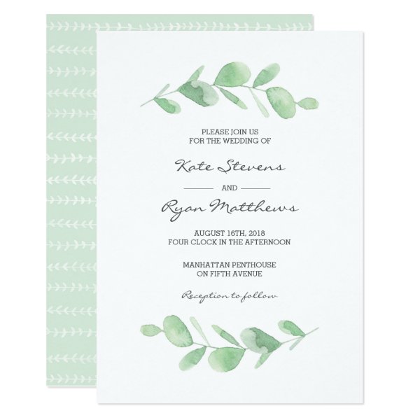 256417854075378281 Wedding Invitation | Eucalyptus garden watercolor