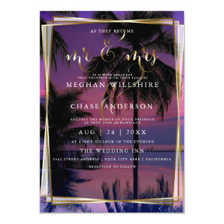 Wedding Invitation | Exotic Tropical Night Beach