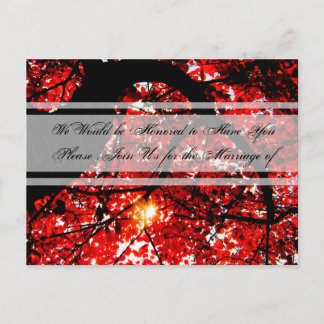 Wedding Invitation- Fall Leaves Invitation Postcard