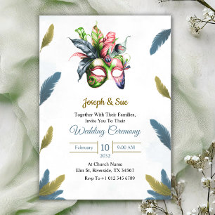Wedding invitation featuring tropical flowers