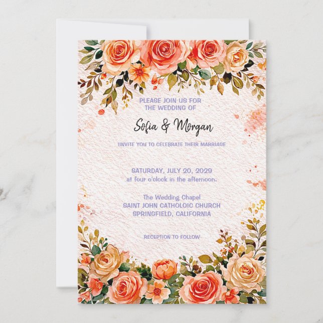 Wedding Invitation Floral (Front)