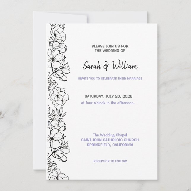 Wedding Invitation Floral (Front)