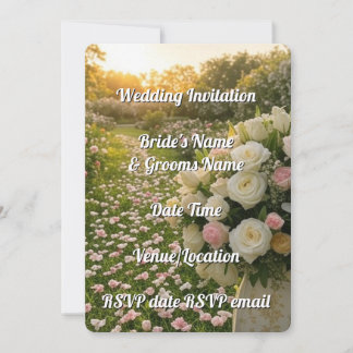 Wedding Invitation Floral Elegant Rustic Editable