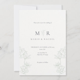 Wedding Invitation Floral Elegant Soft Design
