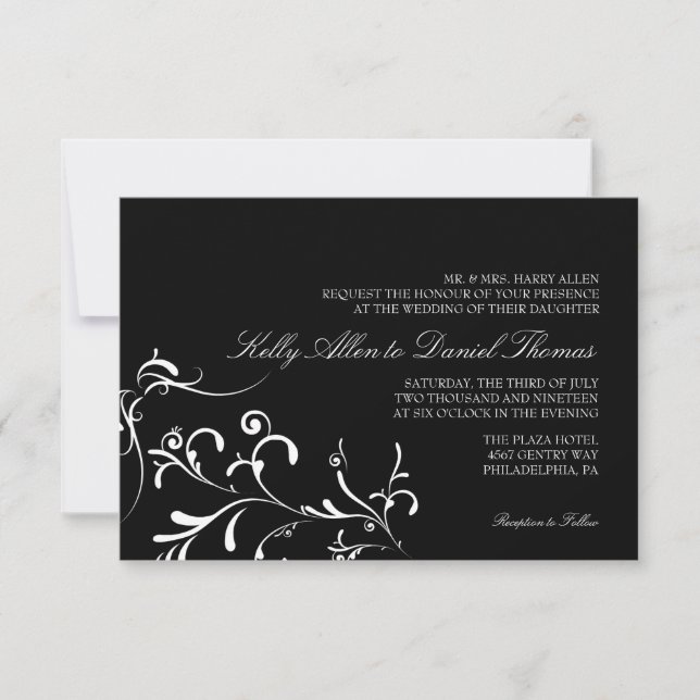 Wedding Invitation | Floral Grace |blw (Front)