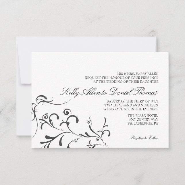 Wedding Invitation | Floral Grace |wb (Front)