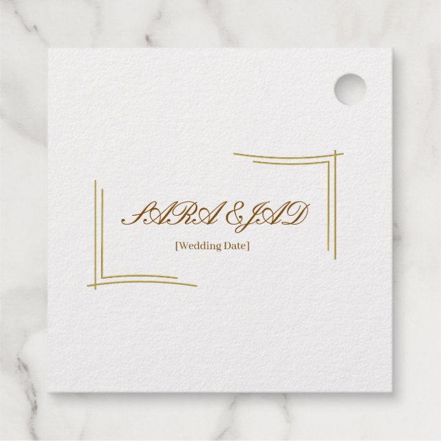 wedding invitation foil favor tags (Back)