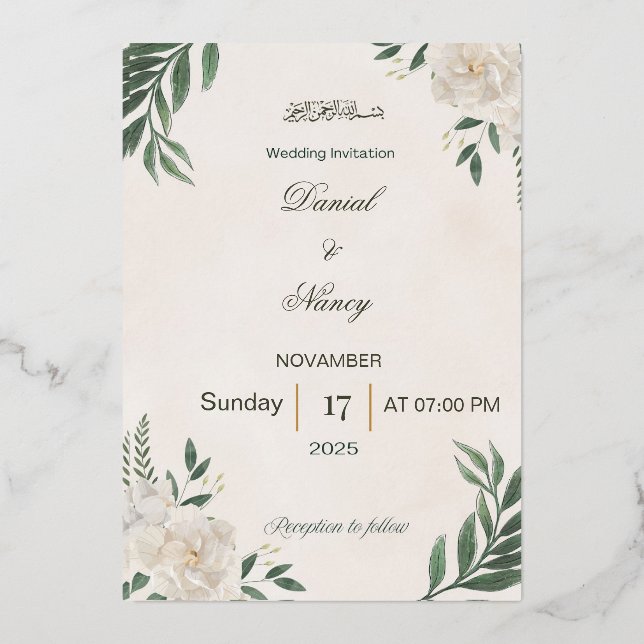 Wedding Invitation Foil Invitation (Front)