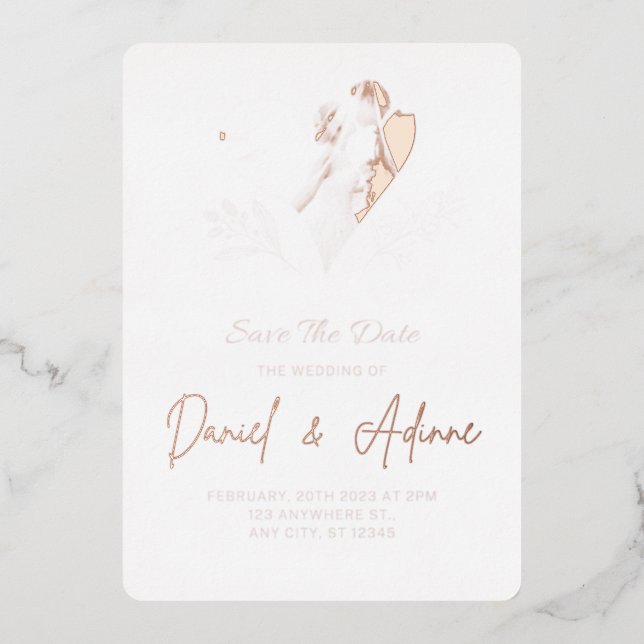 Wedding invitation foil invitation (Front)