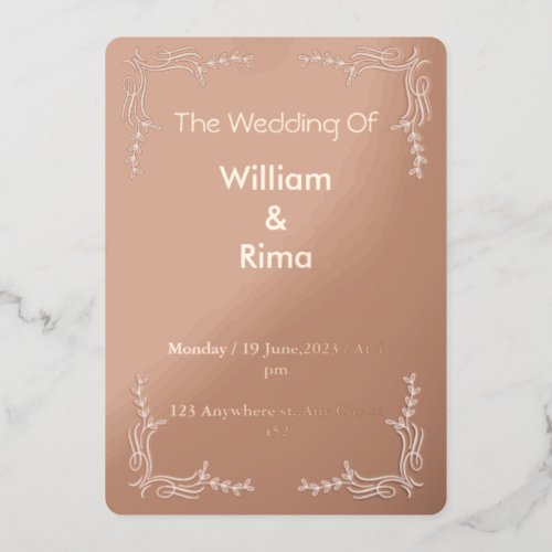 Wedding Invitation Foil Invitation