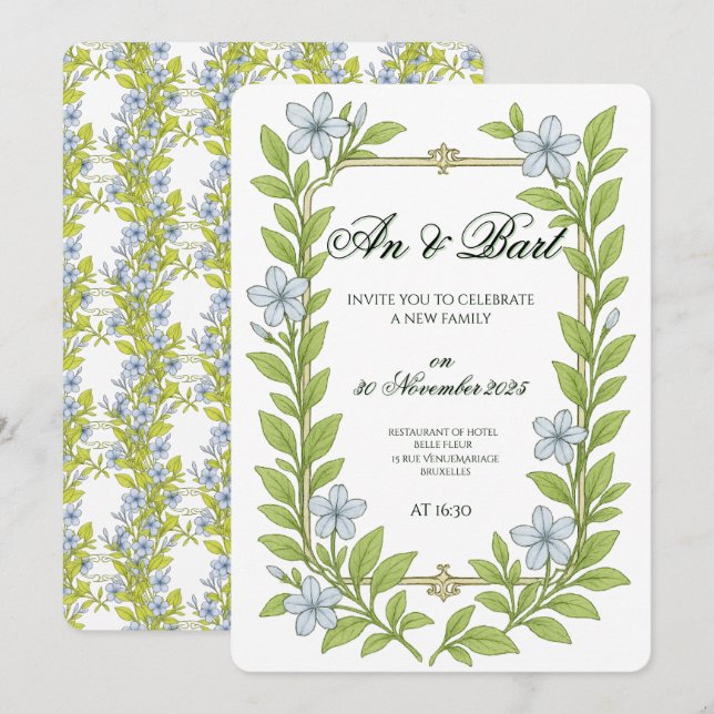 Wedding invitation for seniors floral style (Front/Back)