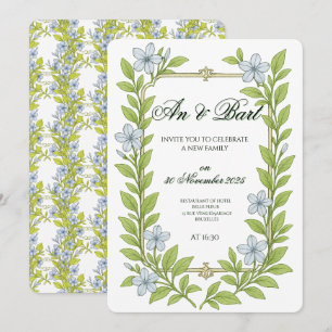 Wedding invitation for seniors floral style