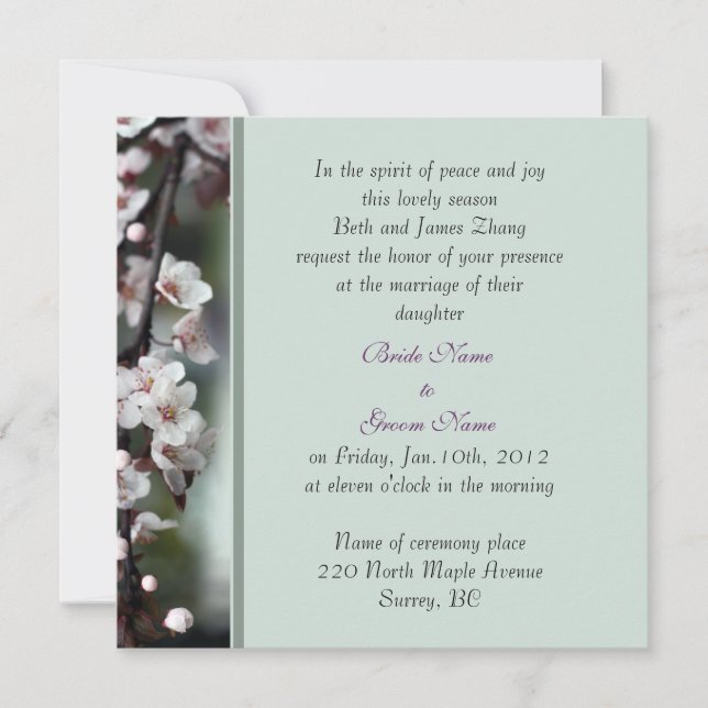 wedding invitation from bride's parents (Front)