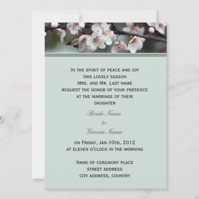 wedding invitation from bride's parents (Front)