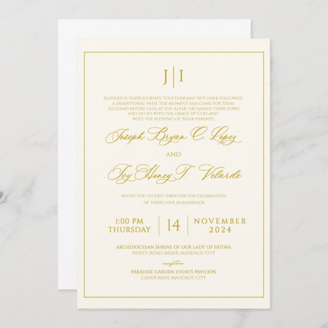 Wedding Invitation front page (Front/Back)