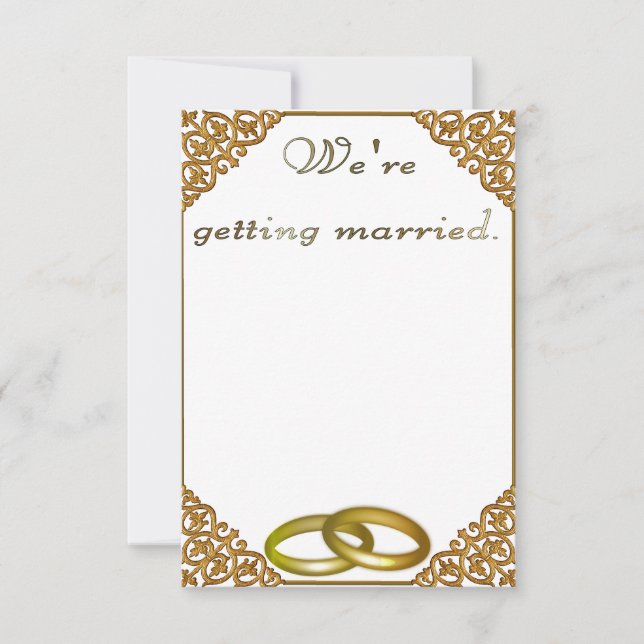 Wedding invitation gilded frame (Front)