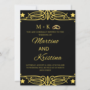 WEDDING INVITATION Gold & Black