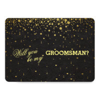 Wedding Invitation Gold Confetti GROOMSMAN Invite