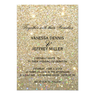Wedding Invitation - Gold Glit Fab & Two
