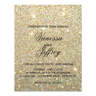 Wedding Invitation - Gold Glit Fab Two