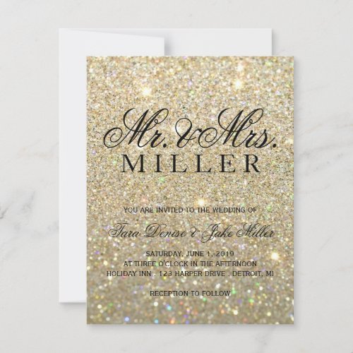 Wedding Invitation _ Gold Glitter Fab