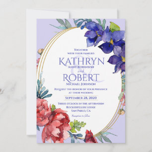 Wedding Invitation Happiness Floral Watercolor