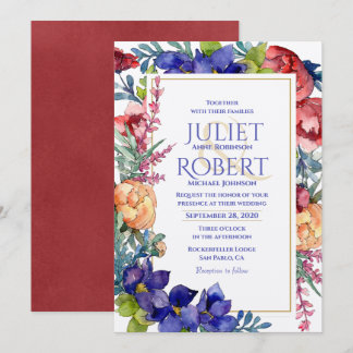 Wedding Invitation | Happiness Watercolor Floral