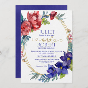 Wedding Invitation Happiness Watercolor Floral