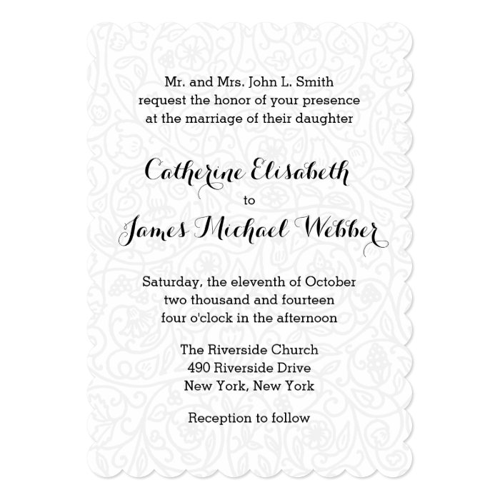 Wedding Invitation Hosted by Bride's Parents | Zazzle