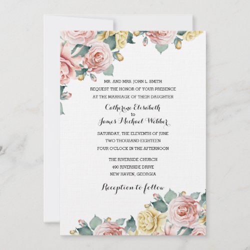 Wedding Invitation Hosted by Brides Parents