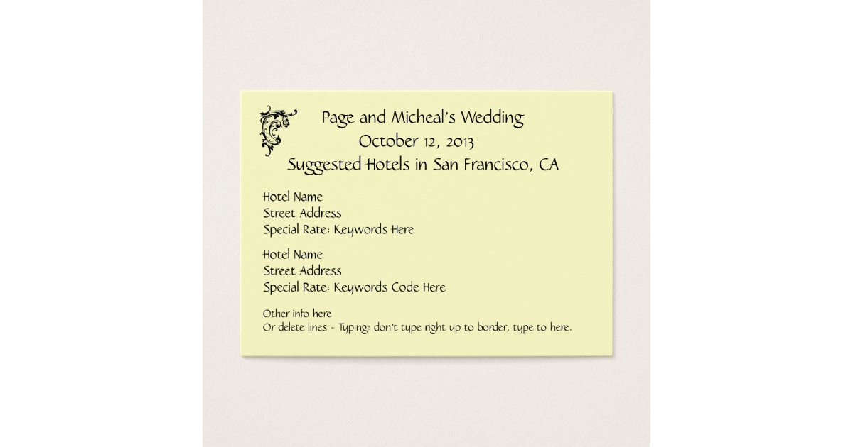 Hotel Cards For Wedding Invitations 6