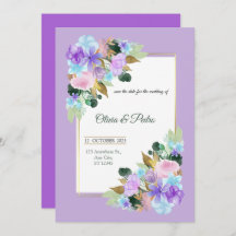 wedding invitation in lavander color
