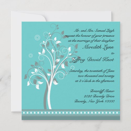 Wedding Invitation in Turquoise