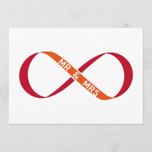 Wedding invitation, infinity sign with Mr and Mrs Invitation
