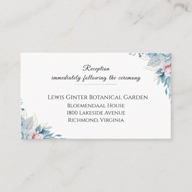 Wedding Invitation Insert Card - Reception (Front)