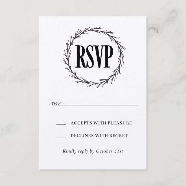 Wedding Invitation Insert Enclosure Cards RSVP (Front)
