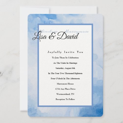 Wedding Invitation Invitations_Blue Watercolor