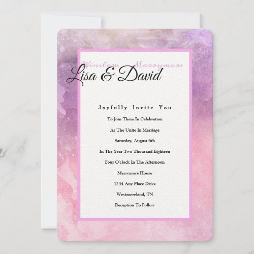 Wedding Invitation Invitations_Pink Watercolor