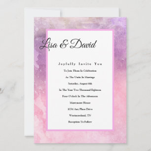 Wedding Invitation Invitations-Pink Watercolor
