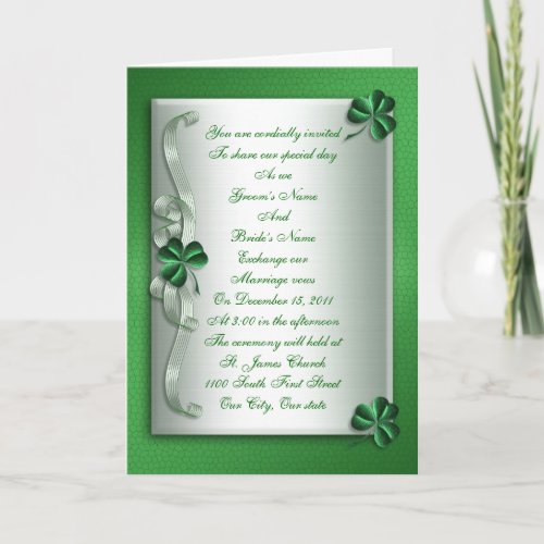 Wedding invitation Irish card