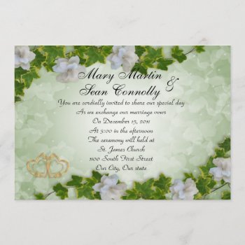 Wedding Invitation Ivy Border With Gardenias by Irisangel at Zazzle