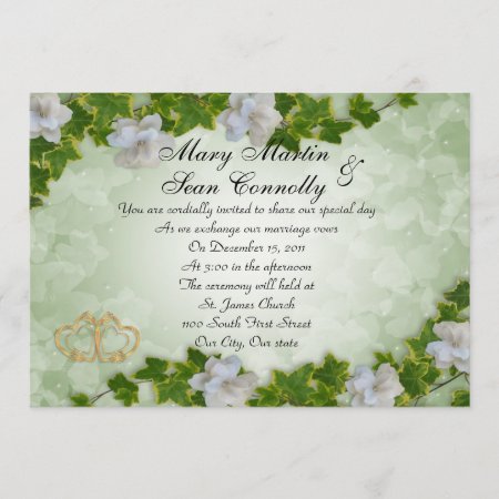 Wedding Invitation Ivy Border With Gardenias
