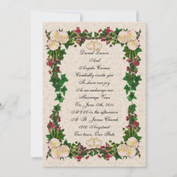 Wedding Invitation Ivy Lace And Roses by Irisangel at Zazzle