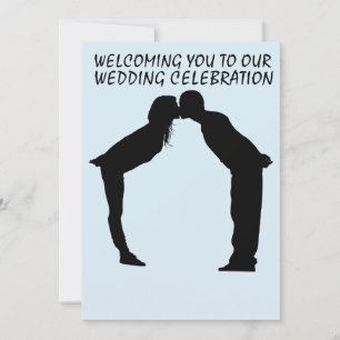 WEDDING INVITATION KISSING COUPLE SILHOUETTE