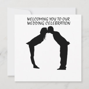 WEDDING INVITATION KISSING COUPLE SILHOUETTE